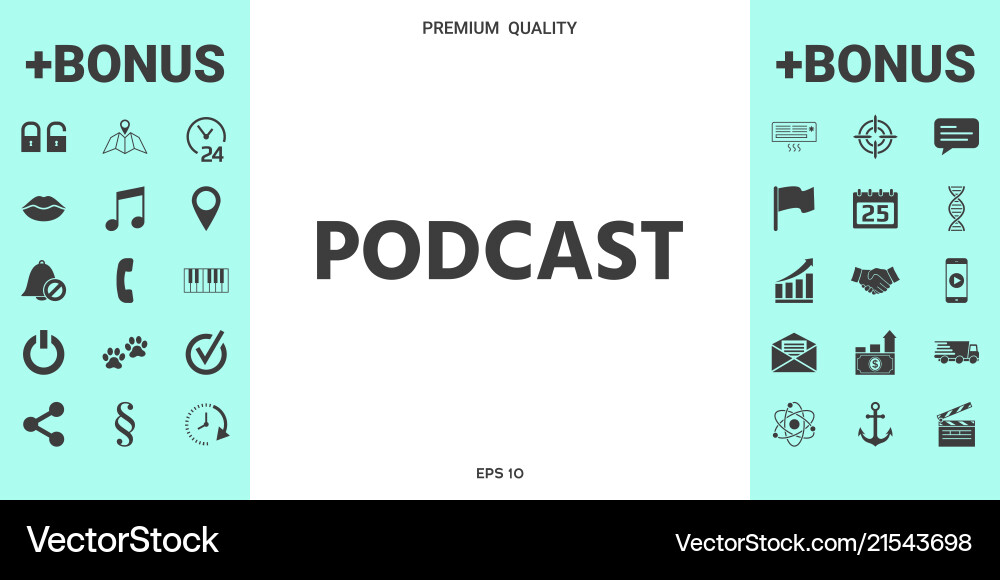 Podcast - icon for web and mobile app Vector Image