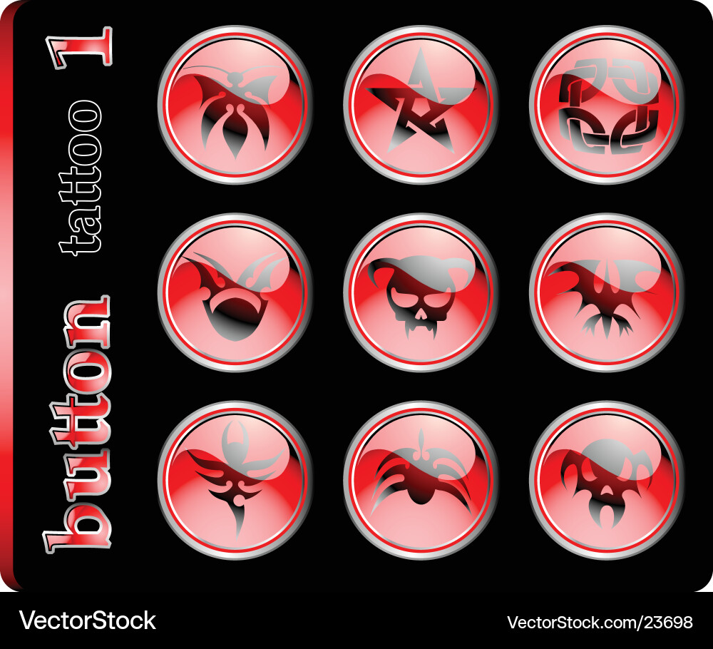 Red buttons vector image
