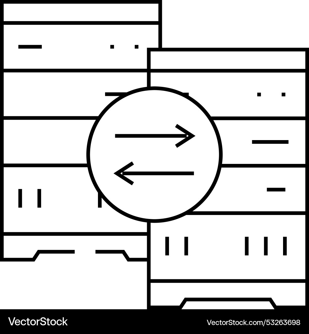 Replication database line icon Replication database line icon vector image