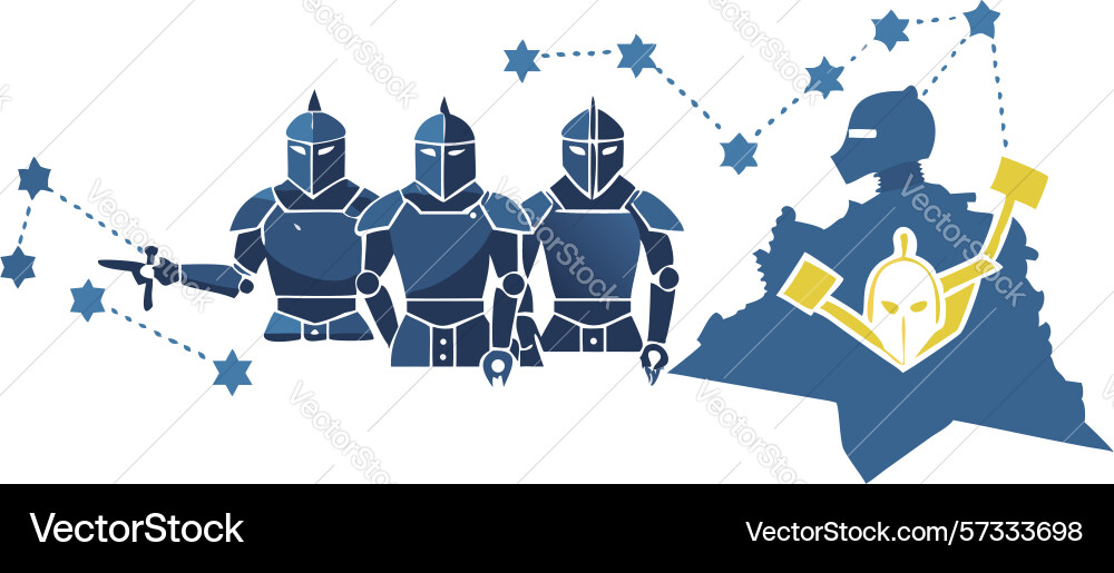 Robots and network map data flow design vector image