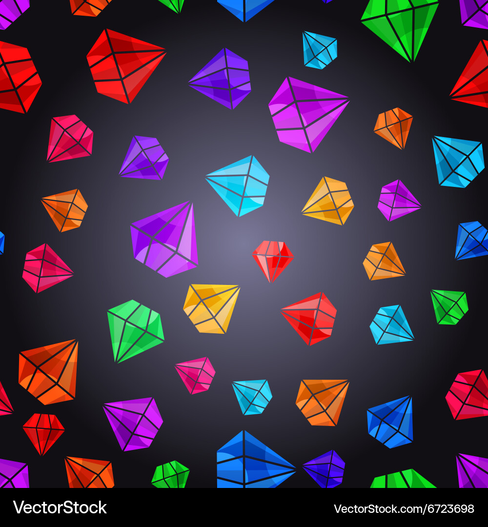 Seamless pattern with colorful gems Vector Image