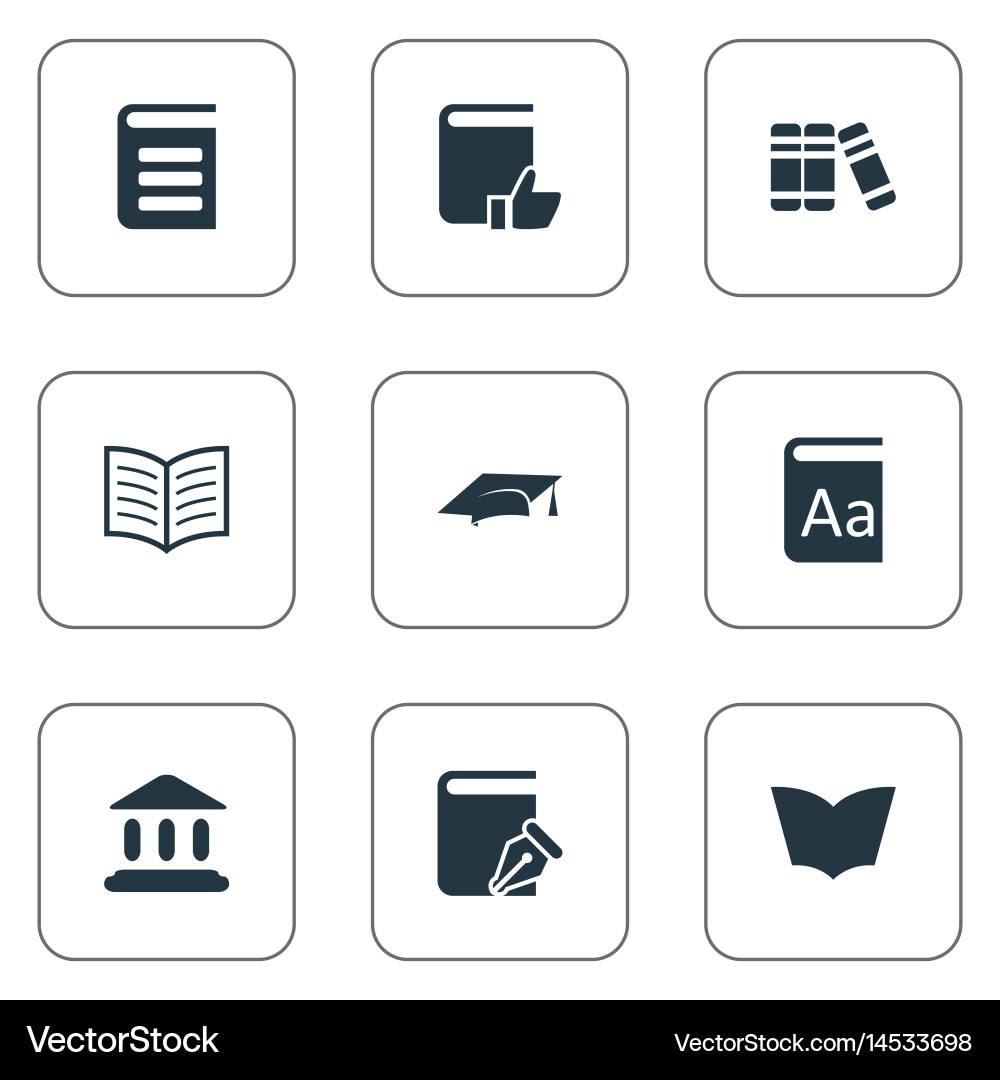 Set of simple knowledge icons vector image