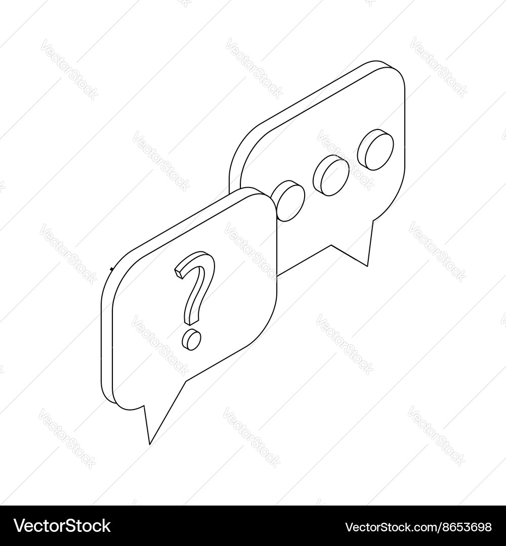 Speech bubbles with question and three dots icon vector image