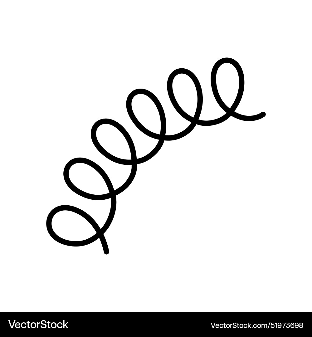 Spring coil and absorber icon in thin line style Vector Image