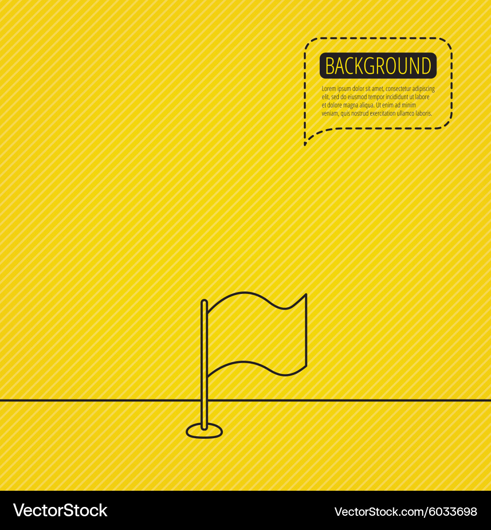 Waving flag icon location pointer sign vector image