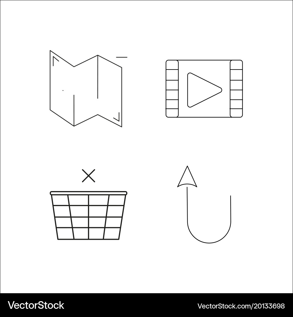 Web simple linear icon setsimple outline icons vector image