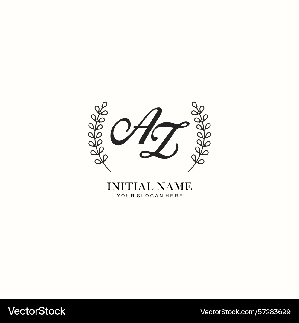 Az initial logo templates with botanical elements Vector Image