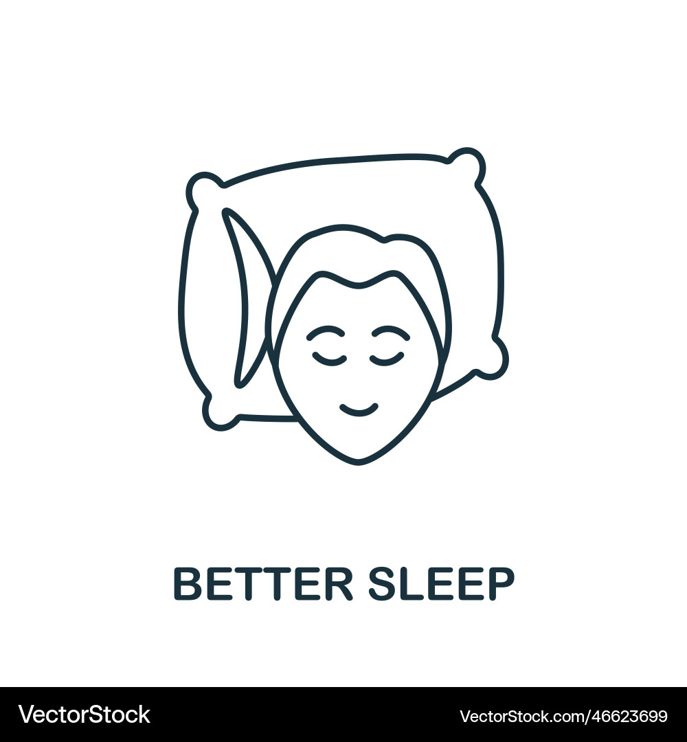 Better sleep line icon simple element from yoga Vector Image
