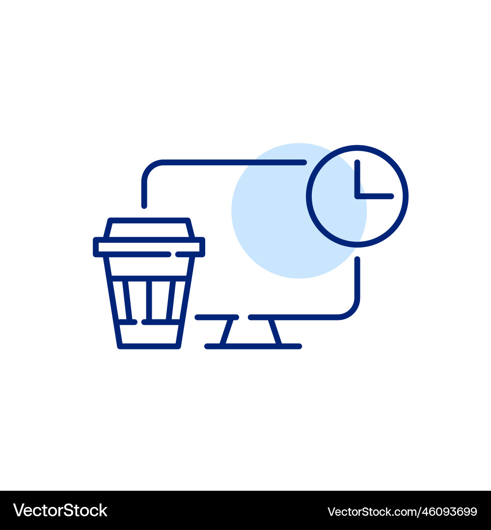 Coffee break rest time from work routine desktop Vector Image