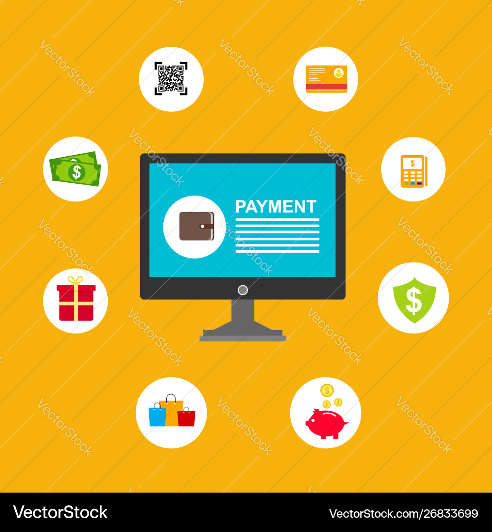 Concept online and mobile payments for web page Concept online and mobile payments for web page vector image