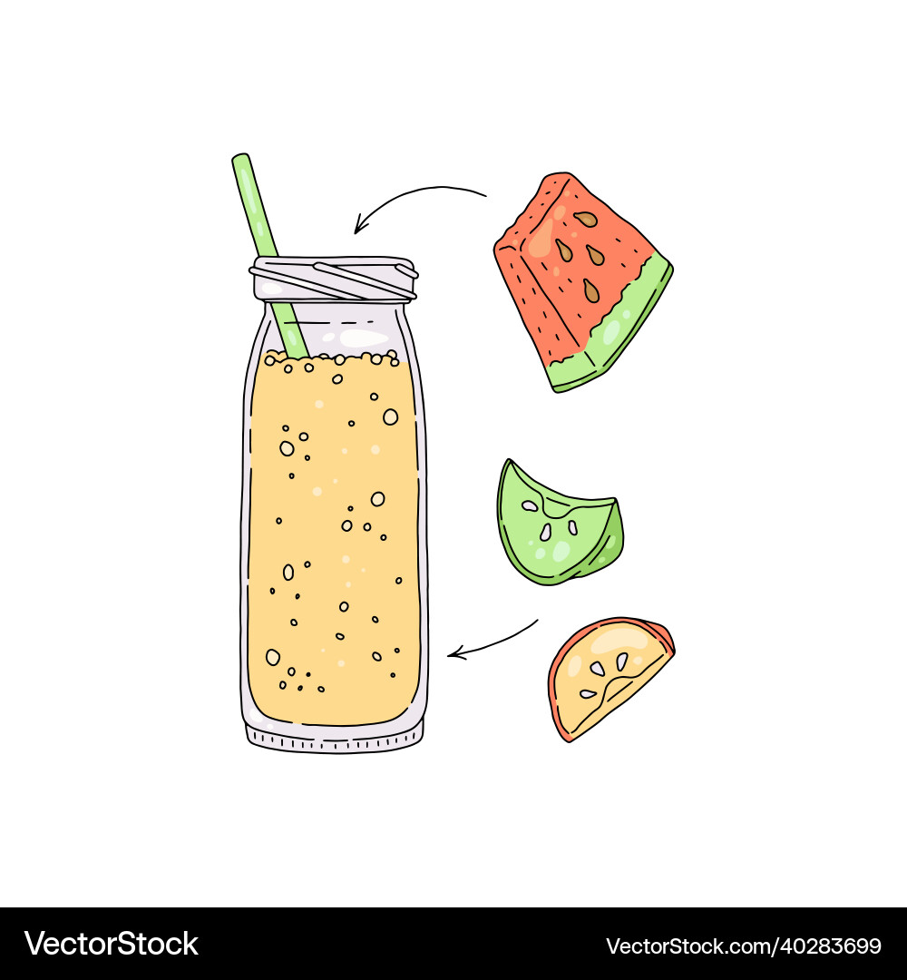 Detox Smoothie Rezept mit Wassermelone und Apfel Detox Smoothie Rezept mit Wassermelone und Apfel vektorbild