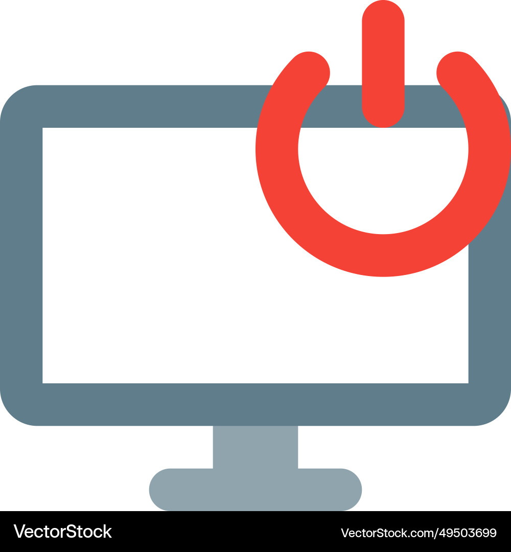 Display screen with an integrated power button vector image