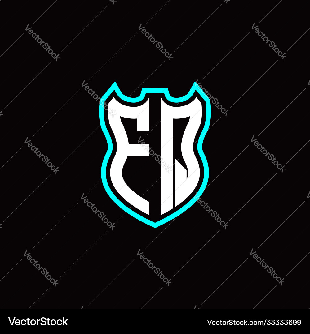 F q initial logo design with shield shape F q initial logo design with shield shape vector image