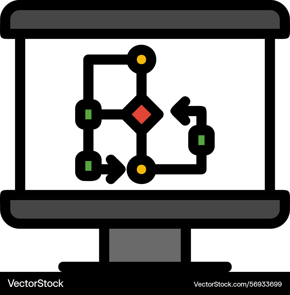 Flowchart line filled style icon design vector image