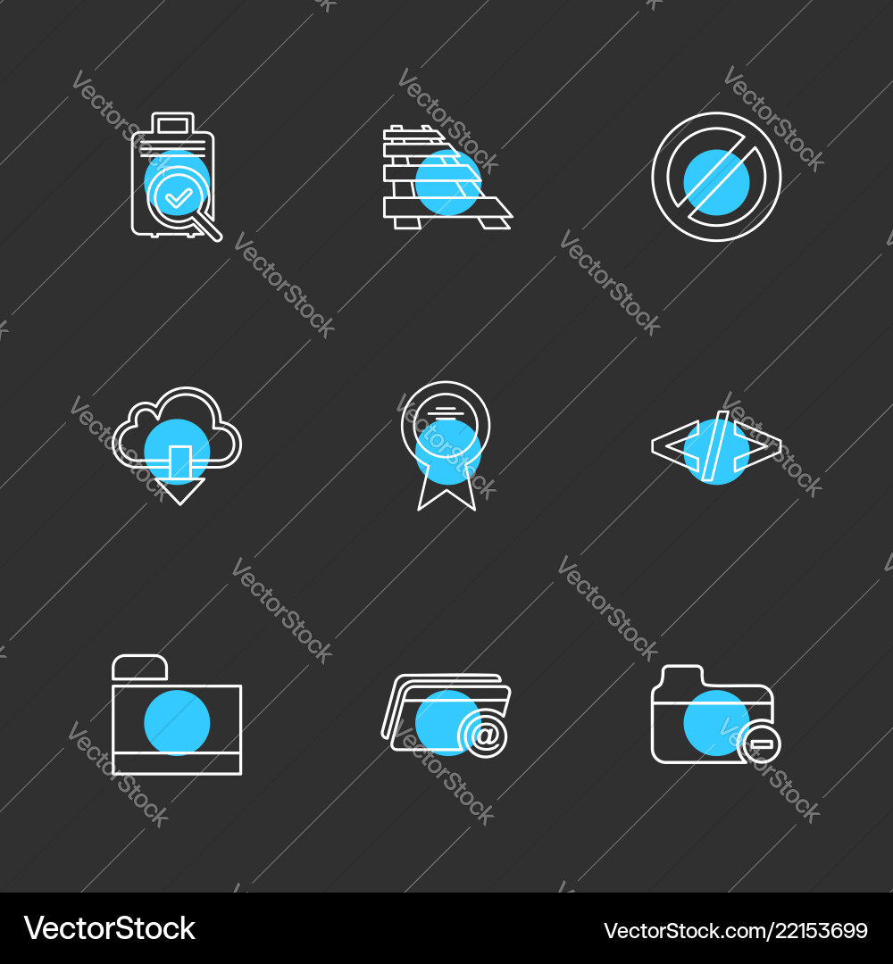 Folder files directory search code eps icons vector image