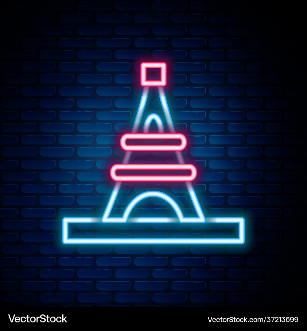 Glowing neon line eiffel tower icon isolated Vector Image