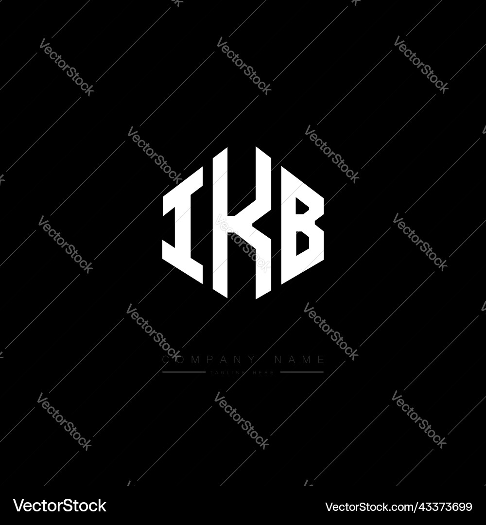 Ikb letter logo design with polygon shape Vector Image