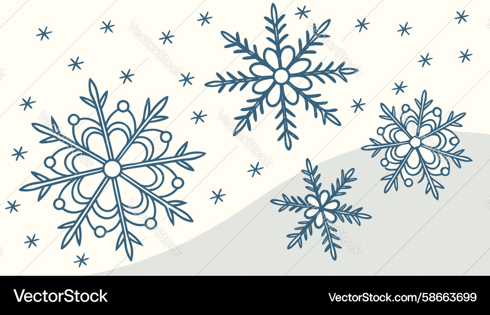 Intricate snowflake patterns - elegant winter Vector Image