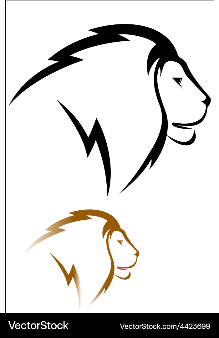 Lion Head Portrait Vector Image