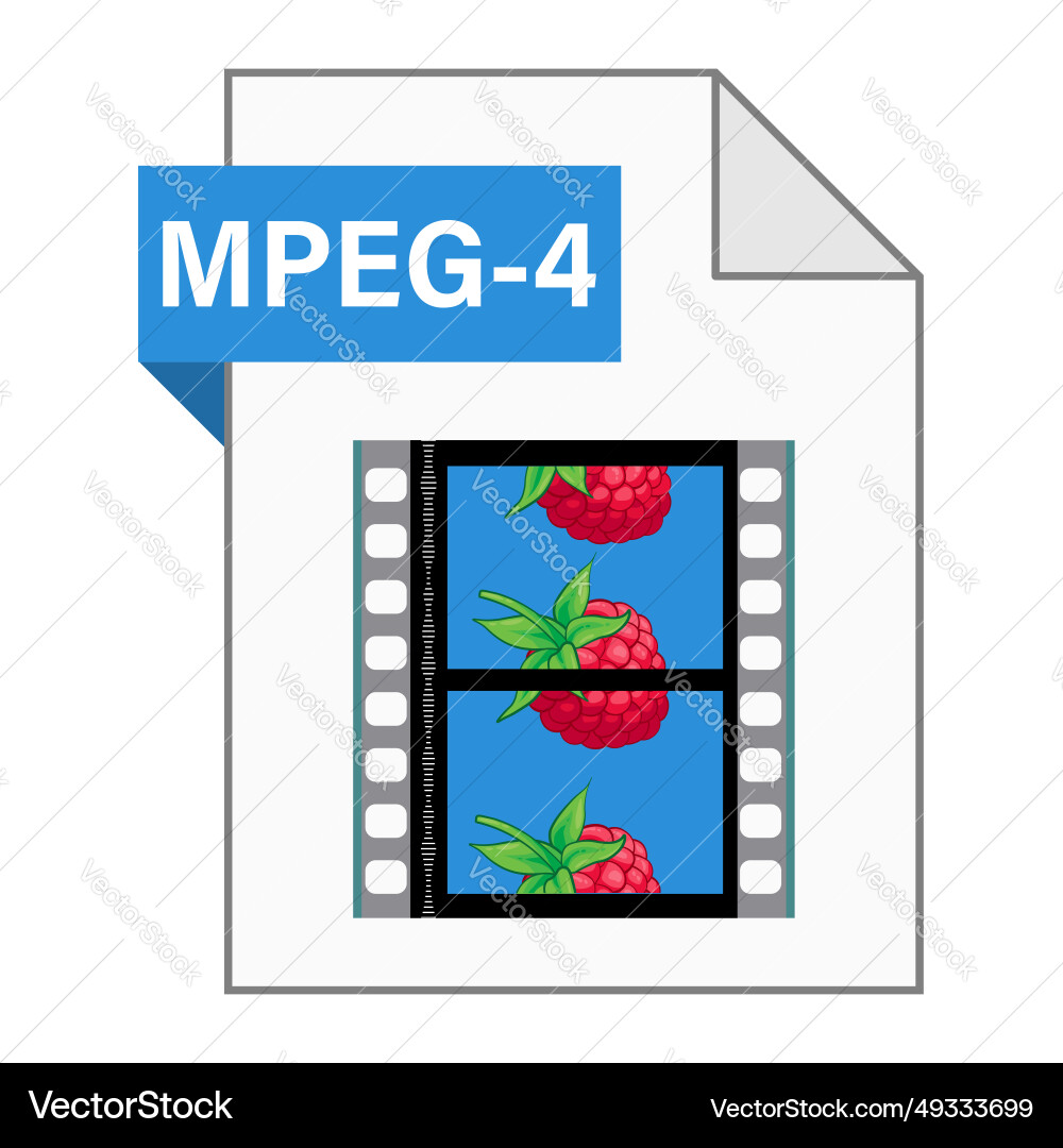 Modern flat design of mpeg-4 file icon for web Modern flat design of mpeg-4 file icon for web vector image