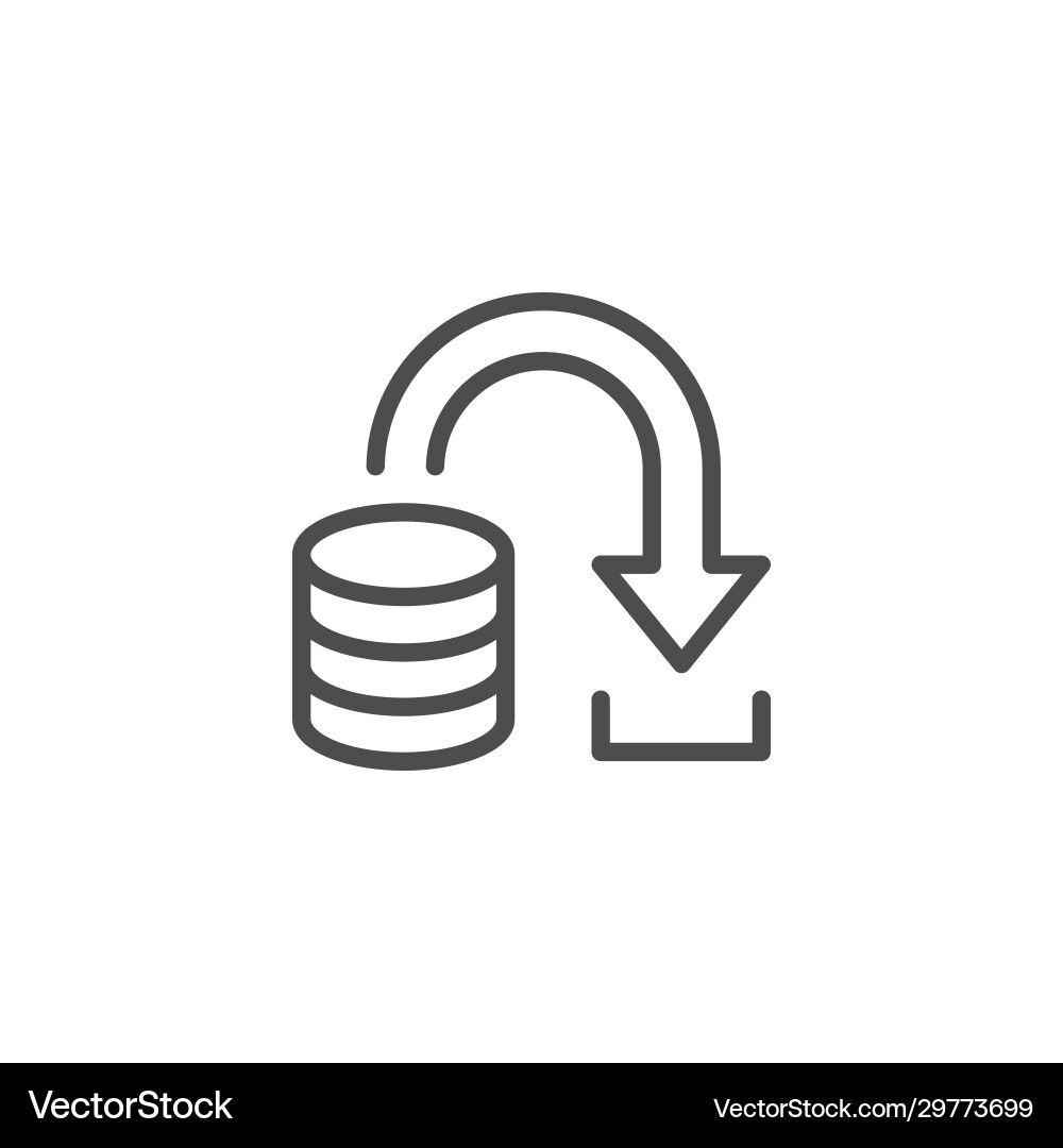 Money transfer line outline icon Vector Image