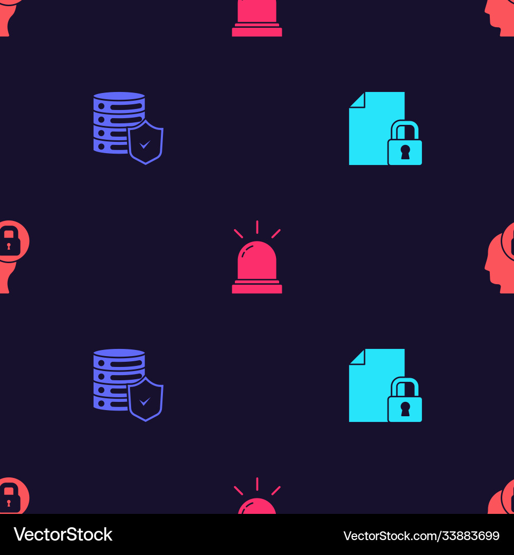 Set document and lock server with shield motion Set document and lock server with shield motion vector image