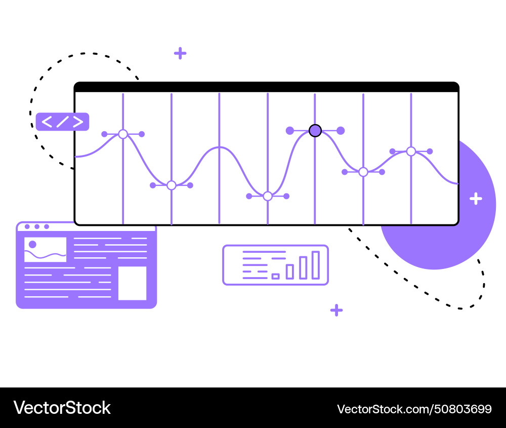 Tabellendiagramm mit Datenanalyseinformationen vektorbild