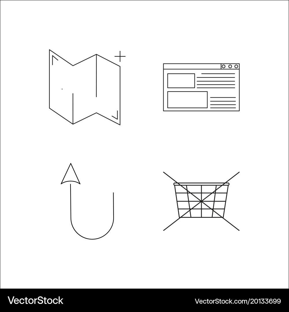 Web simple linear icon setsimple outline icons vector image