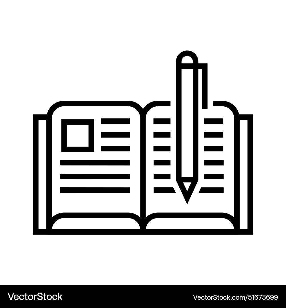 Writing a book icon Royalty Free Vector Image - VectorStock