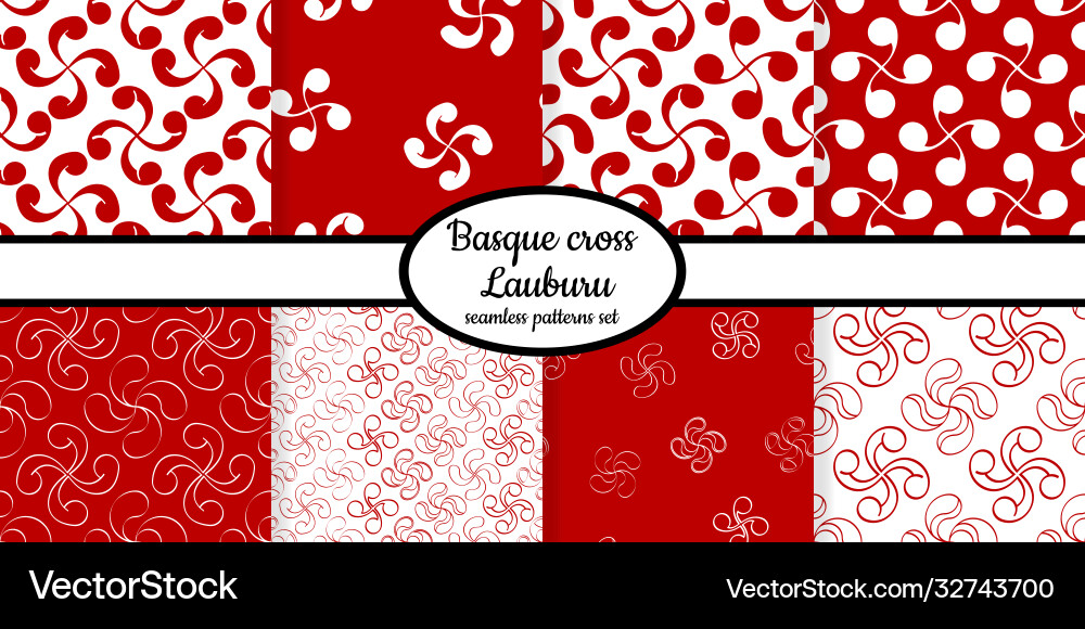 Basque Lauburu Cross Patterns Vector Image