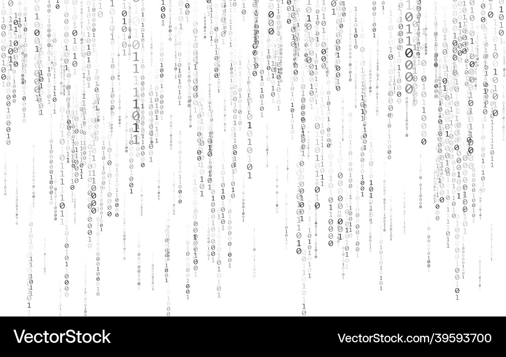 Binary code on white background matrix texture Binary code on white background matrix texture vector image