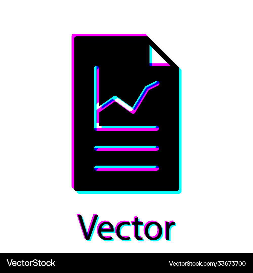 Black document with graph chart icon isolated Black document with graph chart icon isolated vector image