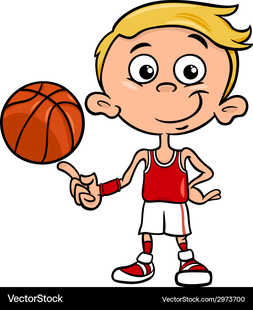 Cartoon Basketball Kid vector image