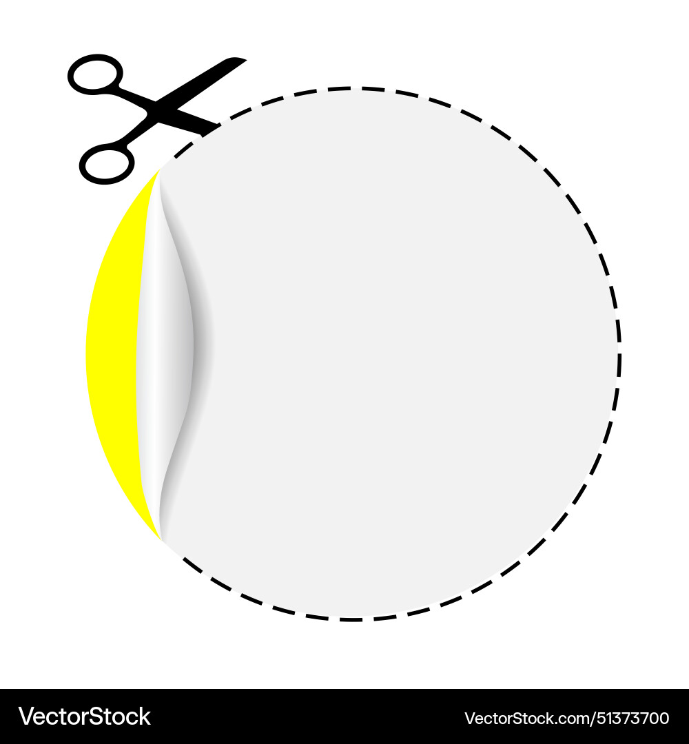 Cut here symbol with scissors Vector Image