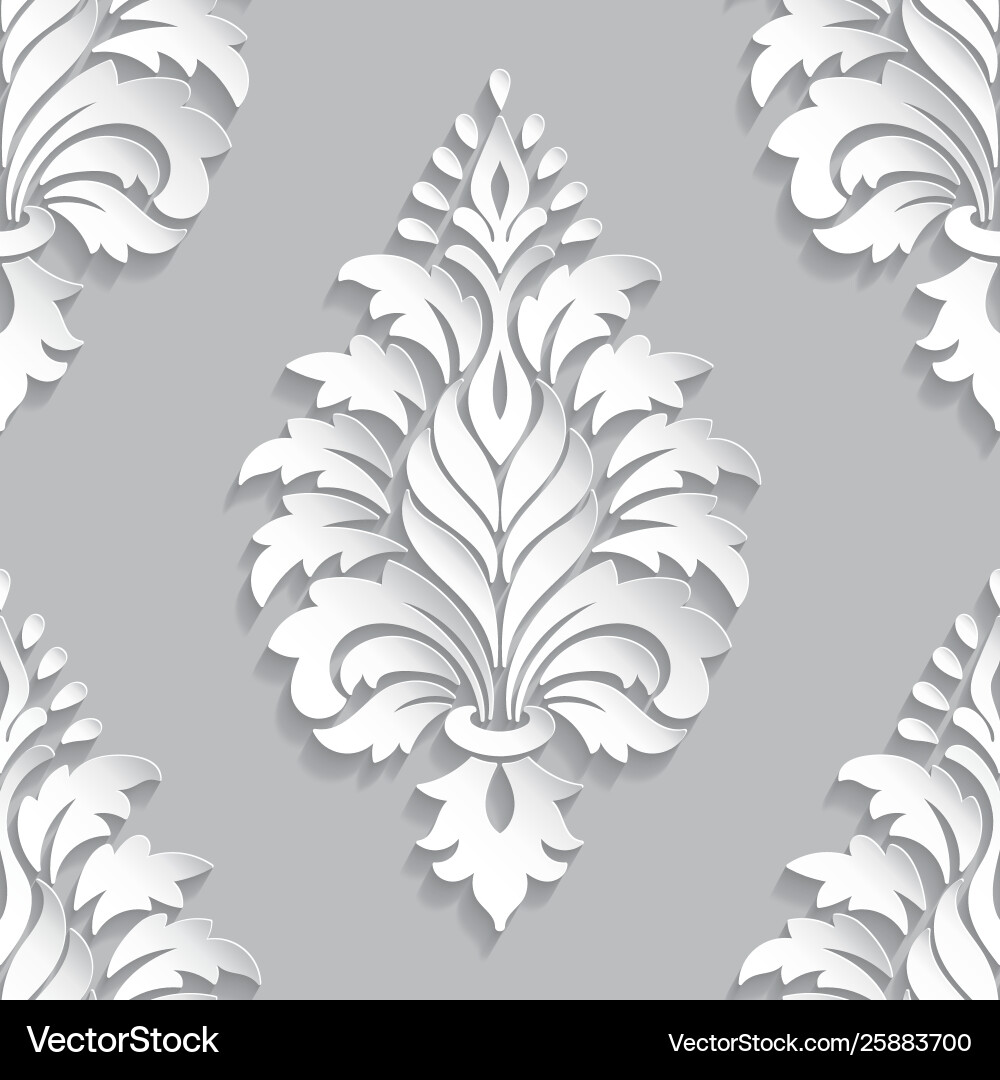 Damask seamless pattern element classical Damask seamless pattern element classical vector image