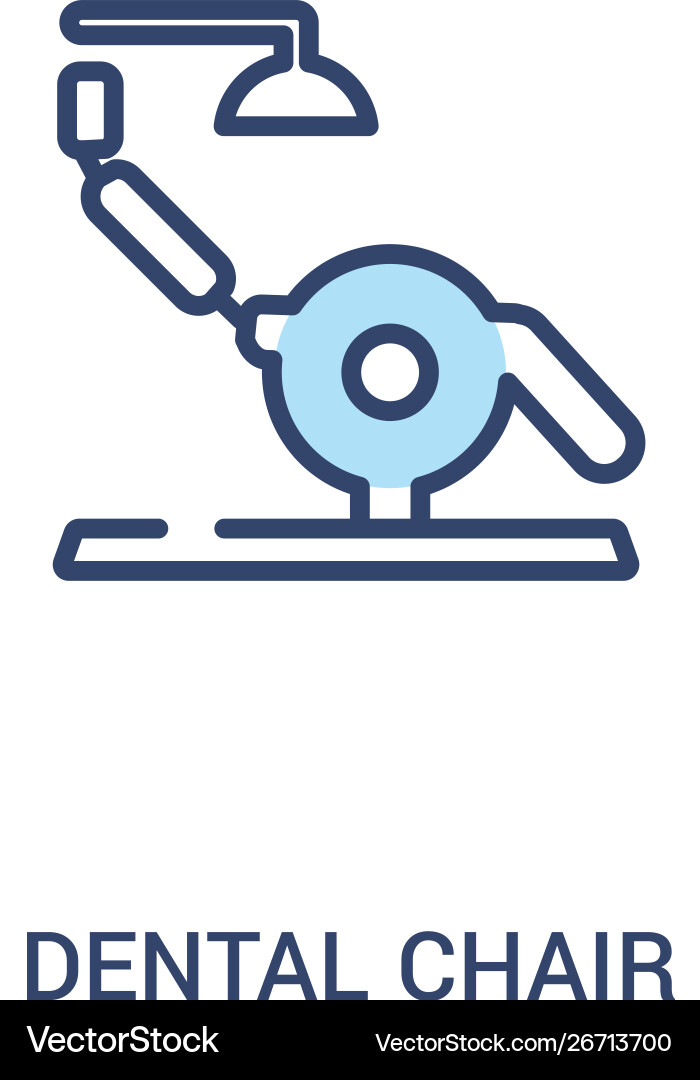 Dental chair concept 2 colored icon simple line Dental chair concept 2 colored icon simple line Vector Image