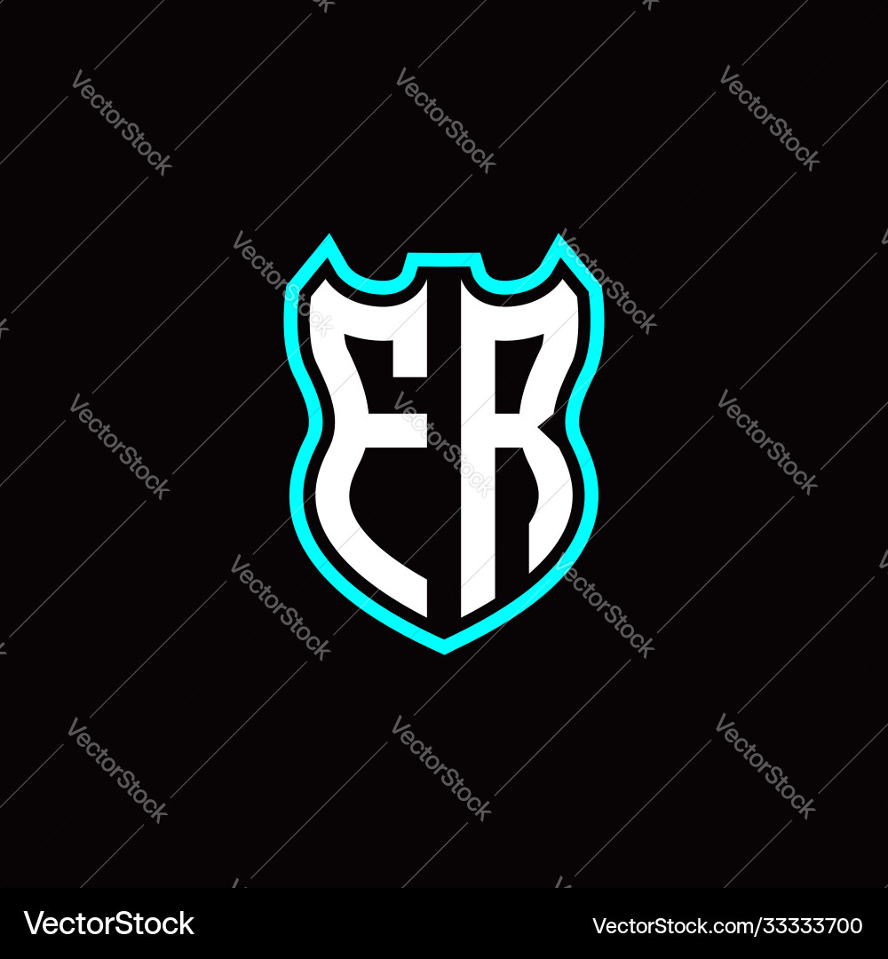 F r initial logo design with shield shape F r initial logo design with shield shape vector image