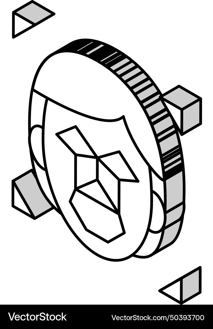 Face recognition points and structure isometric Vector Image