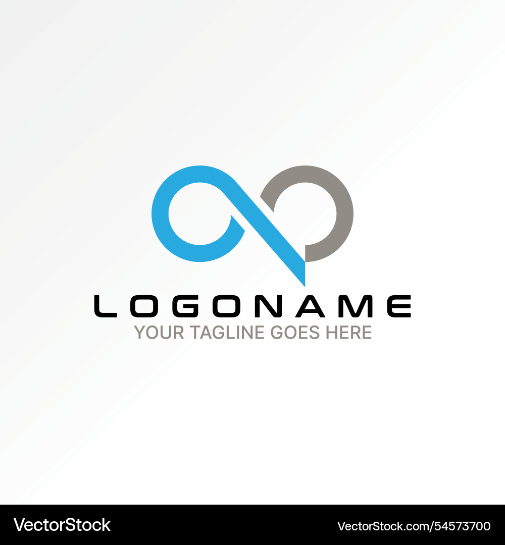 Initial cp cc op qc font connected infinity circle Initial cp cc op qc font connected infinity circle Vector Image