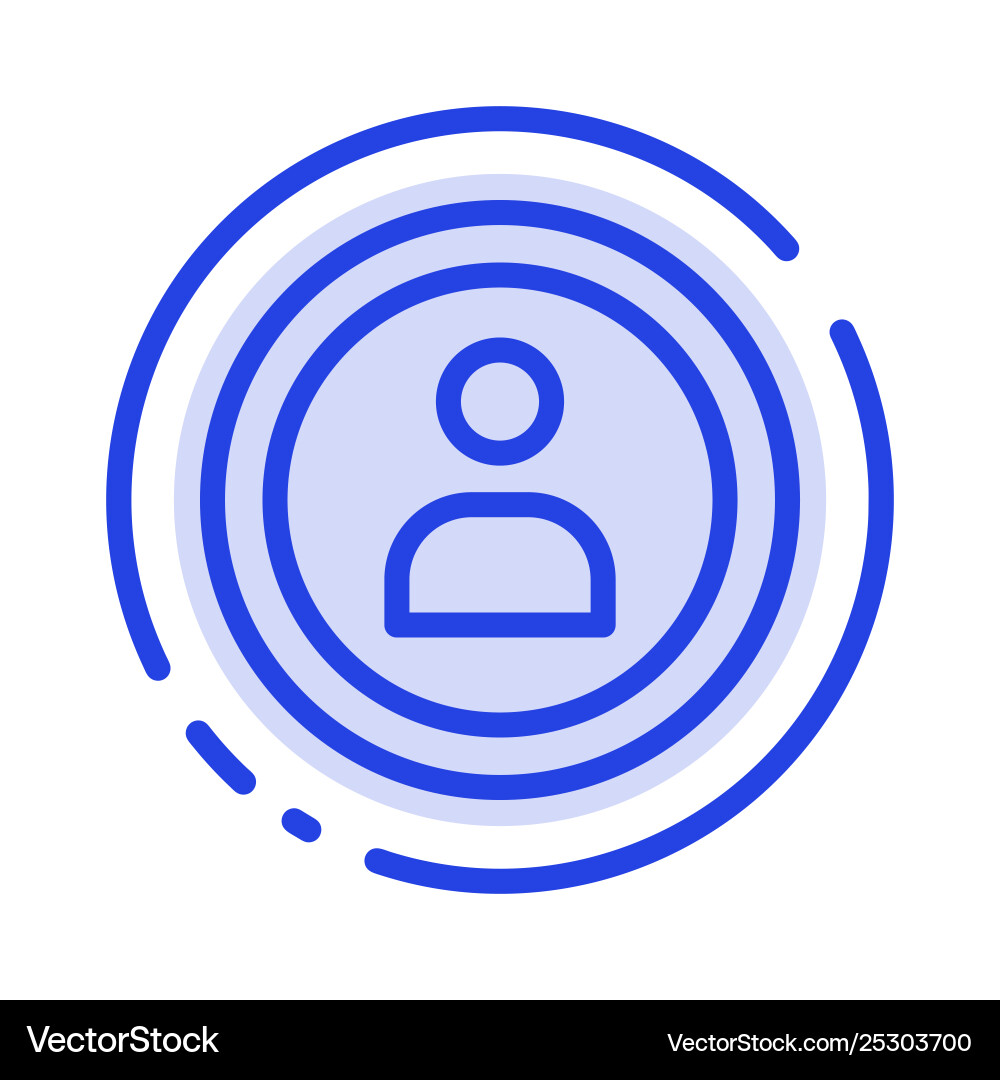 Interface navigation user blue dotted line vector image