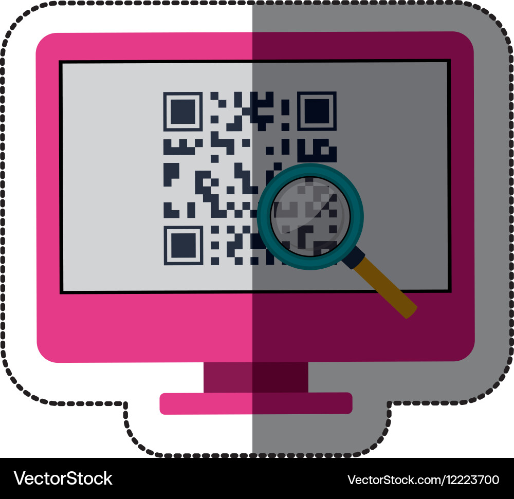 Isolierte qr-Code und Computer-Design vektorbild