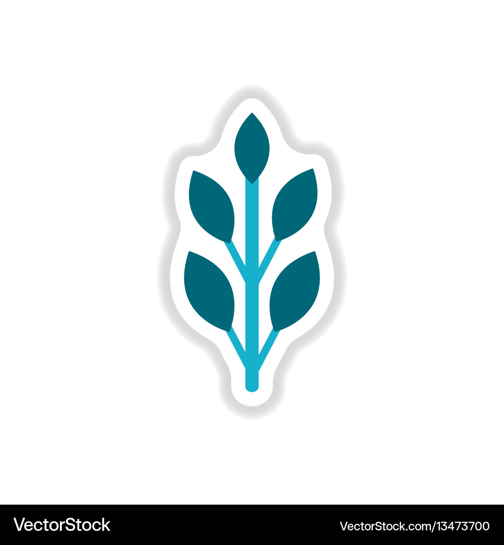 Label with leaf shadow icon design Label with leaf shadow icon design vector image