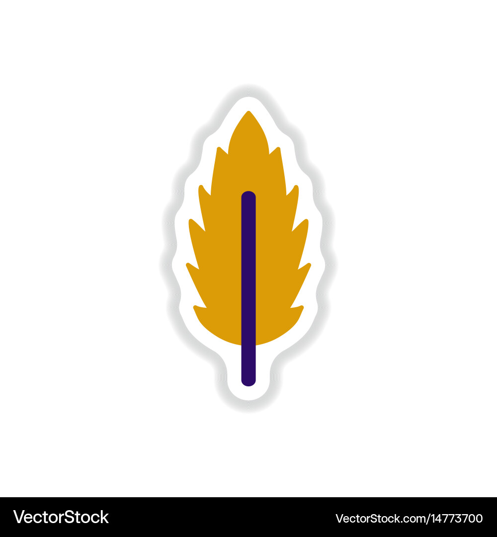 Label with leaf shadow icon design vector image