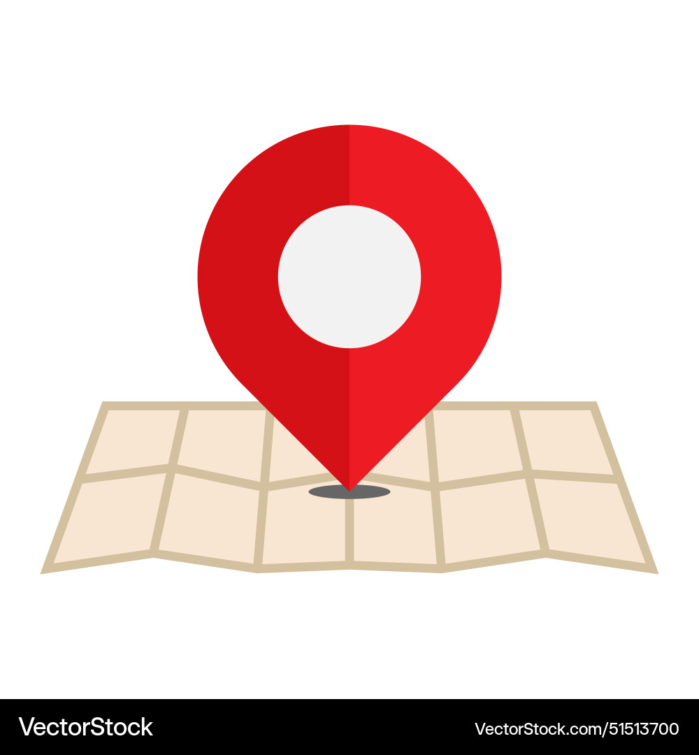 Location map pointer with white dot on a paper vector image