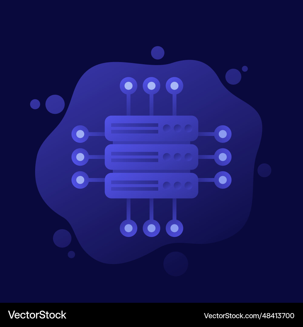 Mainframe server or hosting service icon vector image