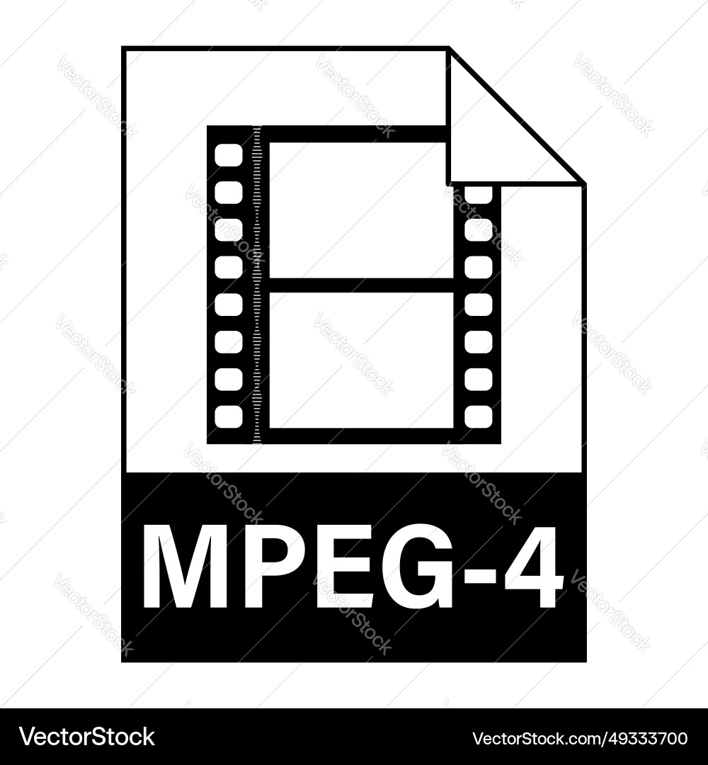 Modern flat design of mpeg-4 file icon for web Modern flat design of mpeg-4 file icon for web vector image