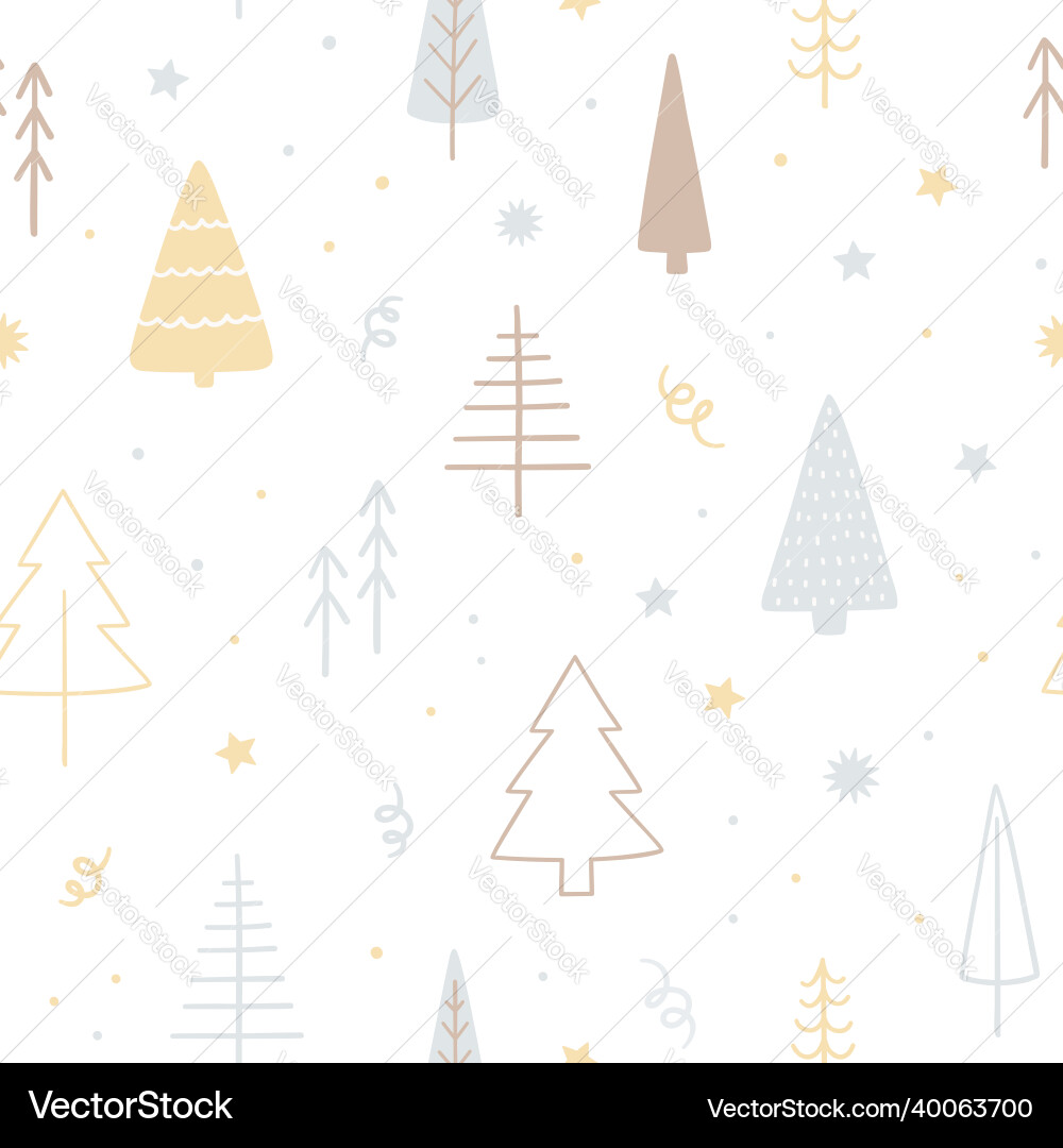 Seamless pattern with different christmas tree Seamless pattern with different christmas tree vector image
