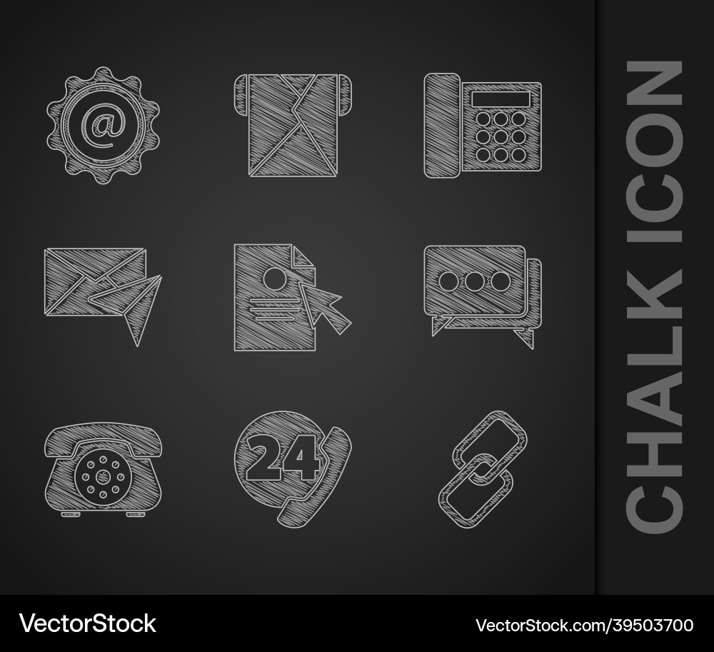 Set document and cursor telephone 24 hours Set document and cursor telephone 24 hours vector image