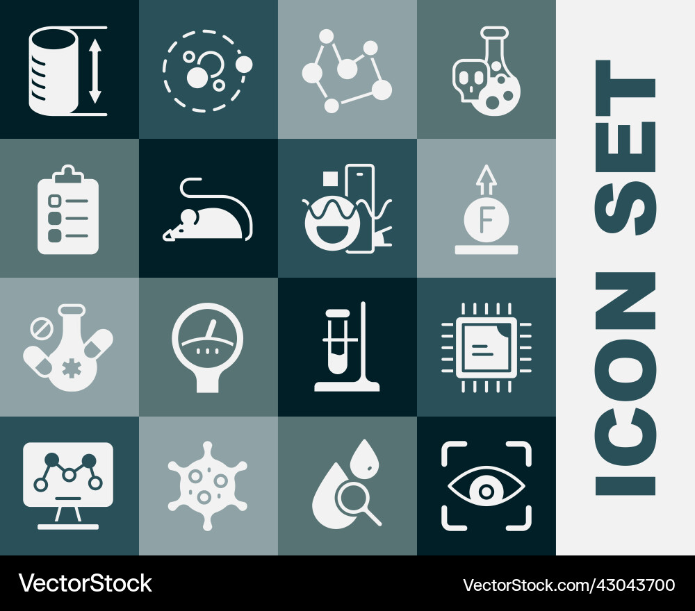 Set eye scan processor cpu force of physic Set eye scan processor cpu force of physic vector image