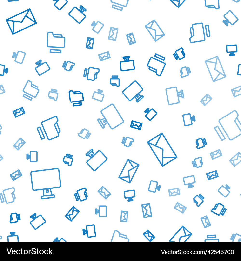 Set line computer monitor mail and e-mail Set line computer monitor mail and e-mail vector image